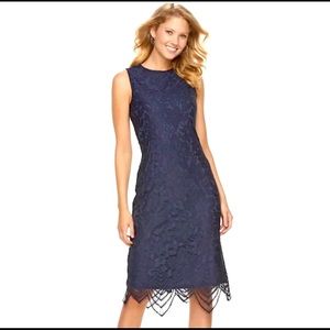 NWT. Scalloped Hem Sleeveless Lace  midi Dress